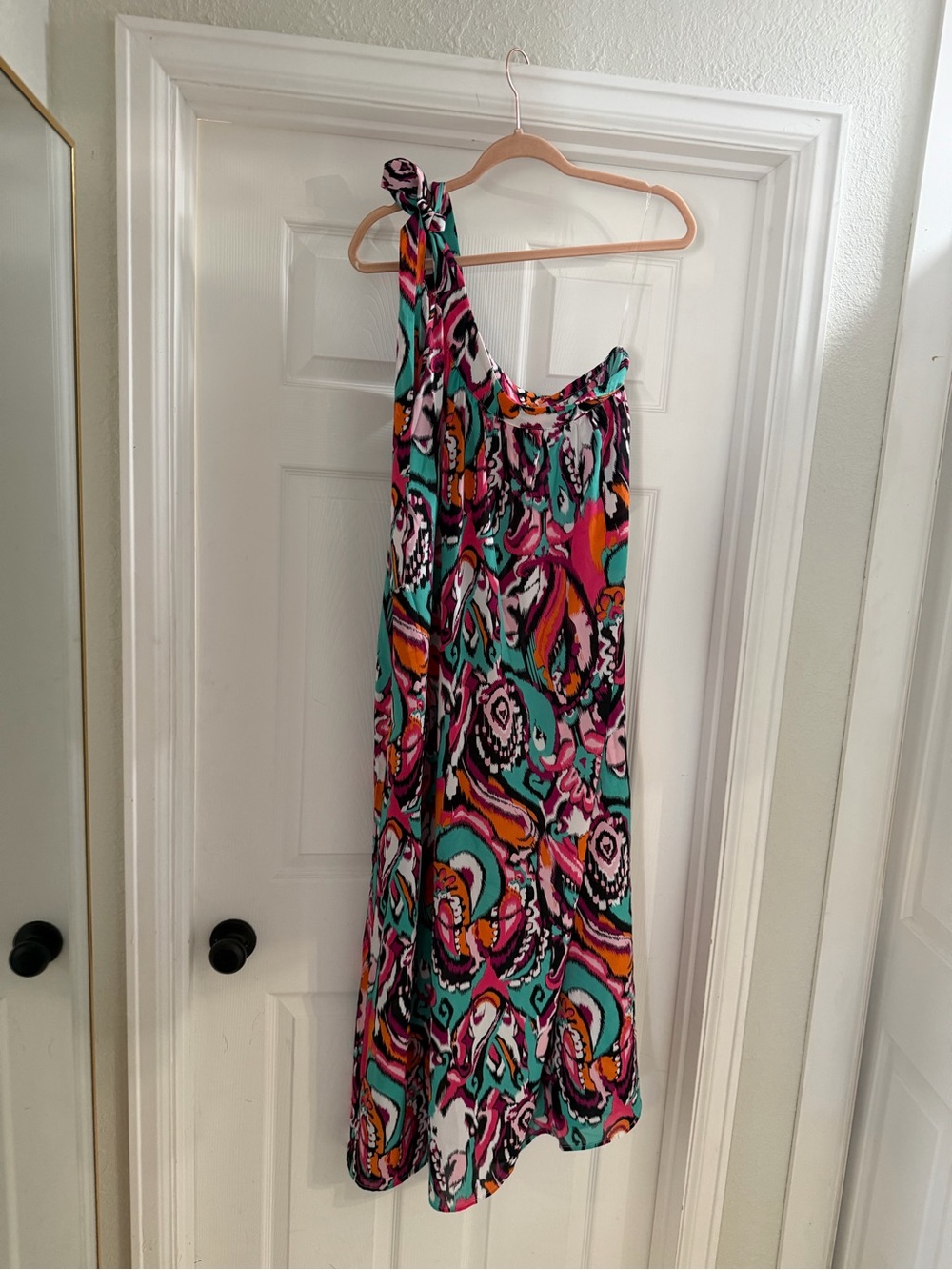 Boutique brand Women’s One-Shoulder Multicolor Print Dress - worn once